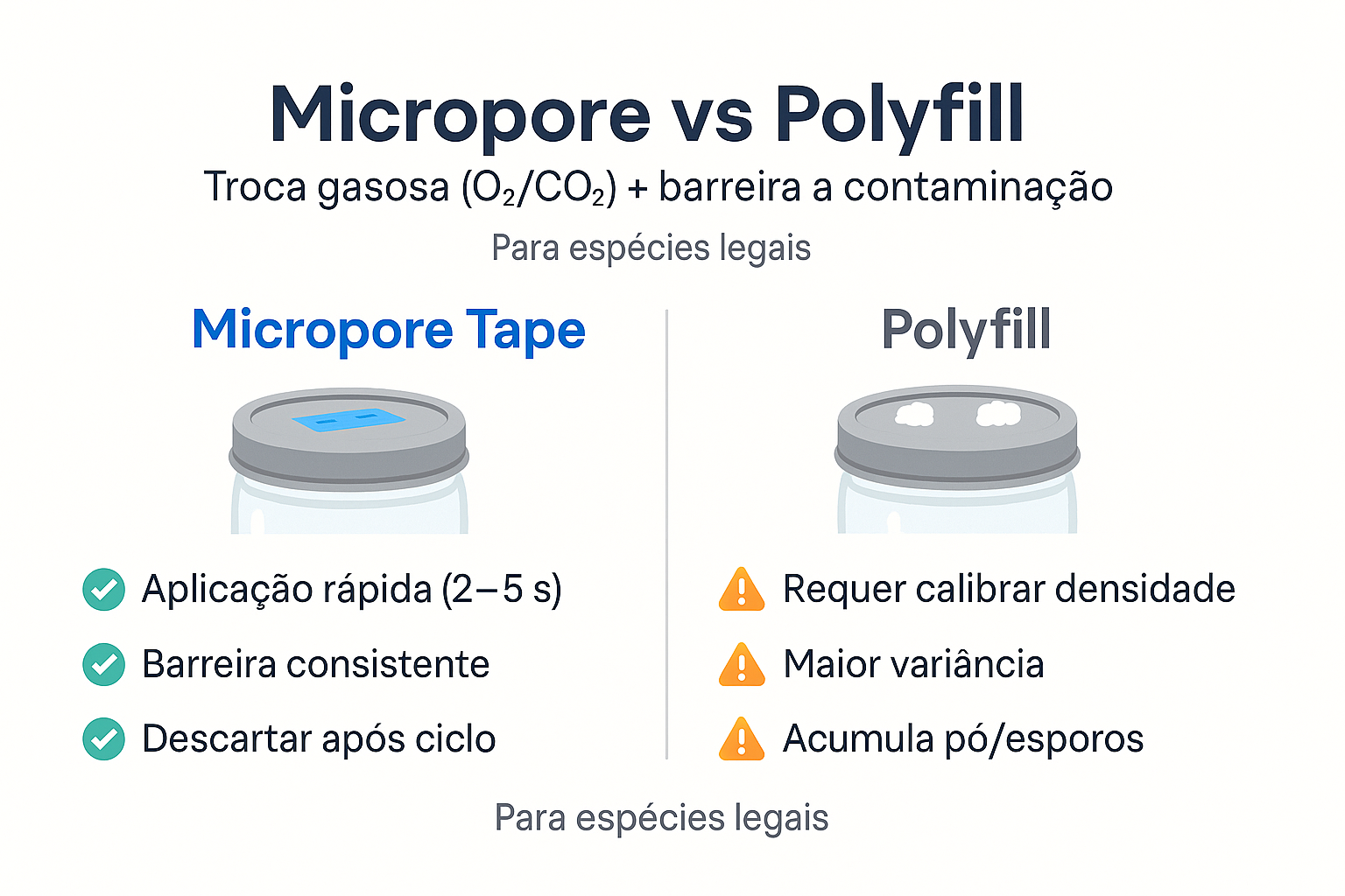 Fita Micropore ou polyfill ? qual funciona melhor no cultivo de cogumelos?