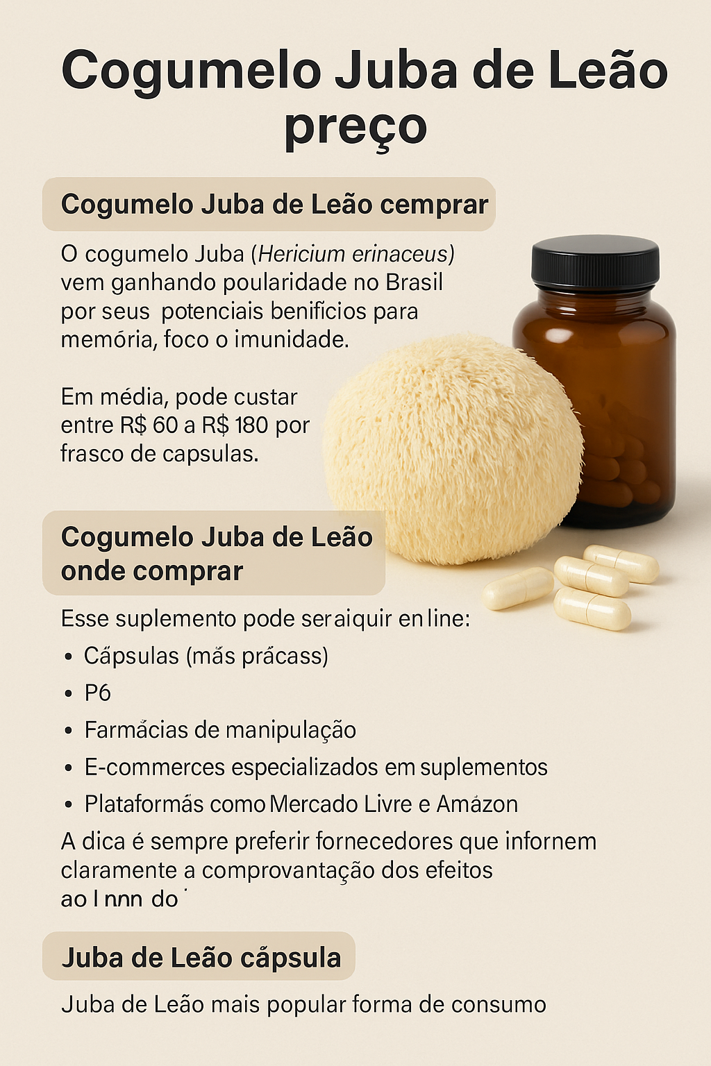 Cogumelo Juba de Leão Preço